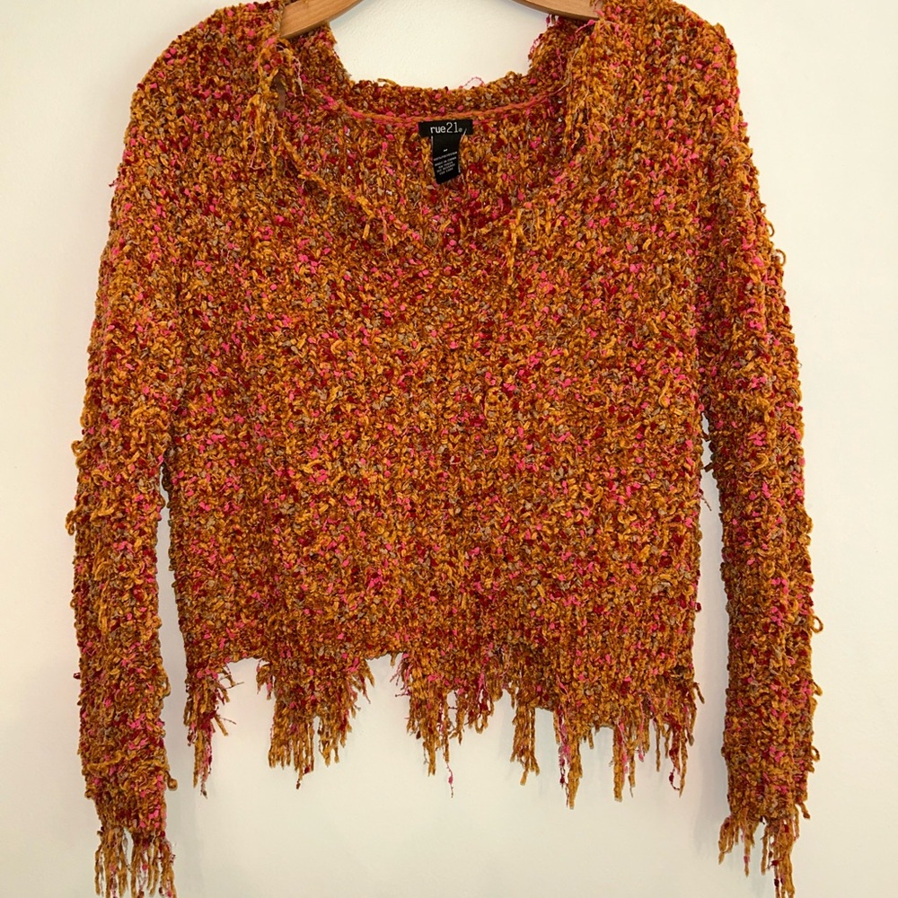 Rue21 Multicolor Textured Cowl Neck Sweater